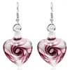Anhänger Halsketten Mode Frauen Glas eingelegt mit Spiralblumen und Liebesanhängern Herzförmiger Schmuck