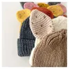 Casquettes chapeaux mignon chapeau avec oreille automne enfants tricoté chapeau garçons filles bonnet chaud laine pull chapeau 231115