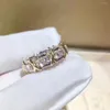Clusterringen kruisen 10k goud 4 mm lab diamantring 925 Sterling zilveren verloving trouwring voor dames mannen feestje drop sieraden