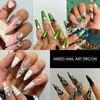 Nail Art Decorations 24 Grids Alloy Peach Heart Butterfly Shaped Diamond for Nails Decoration DIY Fingertip Jewelry Set 231120