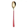 Spoons 304 Stainless Steel Korean Spoon Adult Long Handle Creative Dessert Stirring Coffee El Tableware