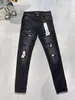 2023NEW MEN JEANS HOLE LJUS BLÅ Dark Gray Italy Brand Man Long Pants Byxor Streetwear Denim Skinny Slim Straight Biker