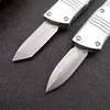 1st 2023 High End Silver Mt UT Auto Tactical Knife D2 Stone Wash Blade CNC 6061-T6 Handle EDC Gift Knives With Nylon Bag