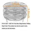 BBQ Tools Accessories Air Fryer Basket Roasting Rack Stainless Steel BBQ Grill Three Stackable Steamer Racks For Ninja Air Fryer Kitchen Accessories 230419