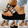 Slippers Flip Button Teen Flops Bodem Schoenen Kralen Dikke Platform Ring Sandalen Dames Comfortabel