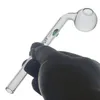 Pyrex glass oil burner pipe smoking accessories 14cm 90° LOGO color transparent big tube nail tips bong