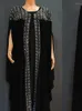 Etnisk kläder Fashion African Dresses Women 2 Piece Set Black Abaya Robe Mellanöstern Muslimer Långklänning Afrika kläder