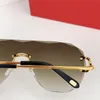 New fashion design pilot sunglasses 0092O rimless frame metal temples animal print lenses simple and popular style outdoor UV400 protection glasses