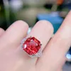 Cluster Rings HN Fine Jewelry Pure 18K Gold Natural Red Tourmaline 9.85ct Gemstones Diamonds Gift Female For Women Ring