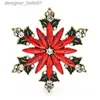 Pins Brooches Wuli baby Red Snowflake Brooches For Women Unisex Rhinestone Beauty Christmas New Year Flower Party Brooch Pin GiftsL231120