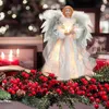 Christmas Decorations Angel Tree Topper Illuminated Star Reusable Feather Decor Festive Year Party For Good