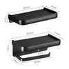 Toilet Paper Holders ELLEN Black Multifunction Bathroom Storage Shelf Roll EL609 230419