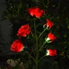 Lampade da prato 2PCS LED Solar Light Simulazione per esterni Rose Flower Impermeabile Pali da giardino Yard Landscape Home Decoration