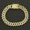 12mm 7 8 9 cali Hip Hop Gold Silver Rosegold Iced Out Miami Cuban Link Chain Bracelets265r