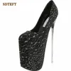 Chaussures Habillées Crossdresser Mode 30 cm Métal Mince Talons Hauts Sexy Femme Dentelle Club Pompes Femmes De Mariage Tuyau En Acier Danse ROUGE Stilettos