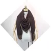 New Lamb Wool Scarf Autumn and Winter Diamond Pattern Colorful Edge Women's Wool Long Scarf