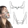 Stadiumkleding Mode Gothic Masker Cyber Punk Vloeistof Onregelmatige Zilveren Kleur Holle Vrouwen Mannen Partij Individuatie Individuele Sieraden Accessoire