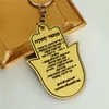 Fontes de festa 10pcs Espelho Dourado Personalizado Impresso Personalizado Hamsa Favor de Casamento Para Convidados Letras Hebraicas Árabes Chaveiros Acrílicos com