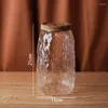 Storage Bottles Transparent Glass Jar With Lid Stone Texture Decor Kitchen Grain Dispenser Living Room Desktop Candy Home Decoration