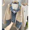 Womens Jackets Autumn Winter Women Sparcicing Denim Jacket Lång ärm Jean Female Loose Sweater Cardigan 231120