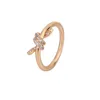 Ringen Sieraden v Gouden Knoop Ring Vrouwen t Plating 18k Rose Twisted Touw met Elegant Gevoel XOAY