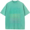 メンズTシャツ幾何学的線​​形パイナップル短袖シャツ230グラムの高品質の洗浄された古いTシャツビンテージカラーメンズTシャツの