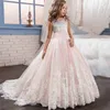Girl's Dresses Fancy Flower Long Prom Gowns Teenagers Dresses for Girl Children Party Clothing Kids Evening Formal Dress for Bridesmaid Wedding 230419