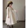 Платья для девочек, платье с длинными рукавами для девочек, детское хлопковое платье принцессы для малышей, весна-осень, художественная юбка с шарнирным дизайном