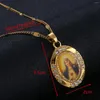 Collane con ciondolo Collana color oro della Vergine Maria Collana di gioielli con ciondoli di preghiera religiosa da donna