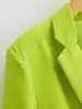 Femmes Néon Desinger Green Color convient à un bouton baisser le collier Blazer SML