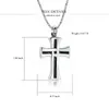 Chains Cross Urn Collier pour cendres Femmes Femmes Men Memorial Versets commémoratifs Crémation Jewelry Pendant