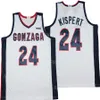 Баскетбол в колледже Gonzaga 1 Jalen Suggs Jerseys 2 Drew Timme 24 Кори Кисперт Уайт Команда Университет Университет дышащий Moive для спортивных фанатов. Пуловой.