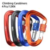Cords Slings and Webbing 4st SCREW LOCK D FAPE CLIMBER CARABINER 12KN Multifunktionell Fast Hanging Fixed Hook Outdoor EDC Buckles Dog Chain Keychain 230419