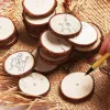 Adornos navideños de madera DIY, pequeños discos de madera Natural, círculos, pintura redonda, rodajas de pino con agujeros, suministros para fiestas