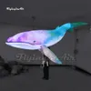 Amazing Parade Sea Animal Puppet Purple Walking Inflatable Killer Whale Balloon Holding Blow Up Orca With LED Light For Event