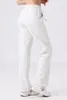 LL Designer Swift Speed ​​pantalon fendu-ourlet long dames taille haute tissu doux pantalon de jogging droit montre les jambes Yoga Fiess Lu