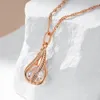 Pendant Necklaces Wbmqda Luxury Natural Zircon And Necklace For Women 585 Rose Gold Color Sparkling Bridal Wedding Party Ethnic Jewelry