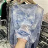 Women's T Shirt Long Sleeve T shirt Tie Dye Harajuku Korean Style Design Sun proof Loose Mesh See through Camisetas Ins Mujer Tops Street 230419