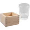 Bicchieri da vino 1 set di tazze da sake Tazza da saki in vetro giapponese con scatola di legno Tè tradizionale per la casa