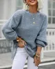 Kadın Sweaters Fashion T-Shirts Split Hem Sweater Kadın Giysi Günlük Uzun Kollu Mock Boyun Külot Tops 2023 Sonbahar Kış Baharı
