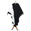 Robes décontractées SuperAen 2023 Robe musulmane manches chauve-souris surdimensionnée robe noire et blanche couleur assortie pour les femmes