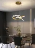 Lustres Moderne Créatif LED Lustre Pour Salle à manger Chambre Couloir Cuisine Doré Dimmable Télécommande Intérieur Lampe Décoration