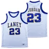 Moiva High School 23 Michael Laney Jersey Men Basquete All American Laneyhs Remix Hiphop Team respirável White Away Algodão Puro para Fãs de Esporte Uniforme Hiphop