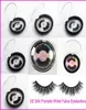 Mink Lashes 3D Silk Protein Mink False Eyelashes Långvarliga fransar Naturliga Mink Eyelashes Round Box Packaging3464583