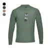 T-shirt da uomo Tasche larghe o collo Uomo Casual Pullover Manica lunga T-shirt assorbente del sudore Escursionismo all'aperto Arrampicata Allenamento Camicia militare