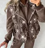 Women's Vests Vest Jacket Women Streetwear 2023 Autumn / Winter Fashion Versatile Patchwork Studded Bead Lapel Princess Coats For Female