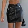 Skirts Summer Women's Fashion Sexy PU Leather Short Skirt Slim Fit Hip Zipper Halflength For Men 230420