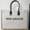 Vintage Rive Gauche Einkaufstasche Damen Designer Schulter-Clutch-Handtaschen Hobo-Umhängetaschen Große Tragetaschen Herren Luxus-Leinen-Reisetasche mit Tragegriff oben Strandtaschen