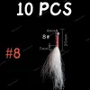 10 pièces saumon truite bar arc-en-ciel méné mouche pêche mouches leurre glace doublage Streamer mouche Bucktail mouches artificielle Ba pêche leurres de pêche