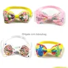 Vestuário para cães Pet Dog Vestuário Bow Ties Collar Bows Filhote de Cachorro Gravatas Pequeno Gato Grooming Suprimentos Drop Delivery Home Garden Pet Supplies Dog Dhpia